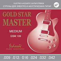 Fedosov GSM109 Gold Star Master Medium Комплект струн для электрогитары, нерж. сплав, 9-42